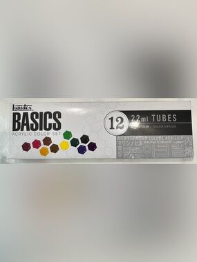 Liquitex BASICS Acrylic Color Set 12 Tubes x 22mL  Assorted Colors
